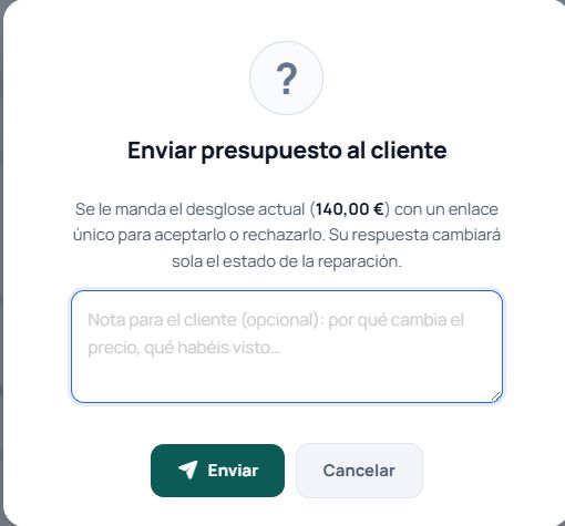 Comprueba el importe y la nota
